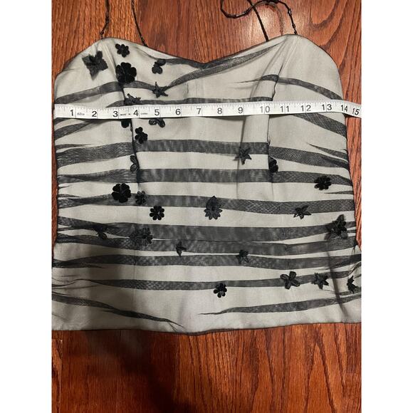 Kay Unger Black Beaded Floral TulleTank top size 10 - Picture 5 of 9